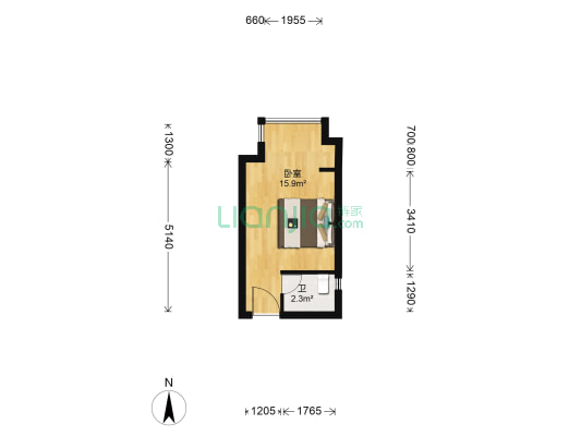 南门国际 1室0厅1卫 27平方
