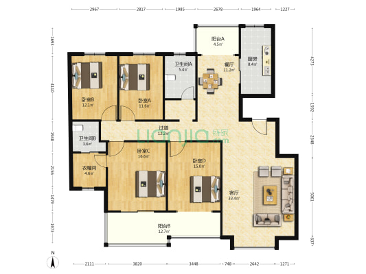崇文尚学二期 4室2厅2卫 251平方