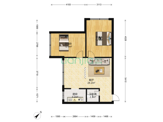 花溪大道北段141号 2室1厅1卫 69平方
