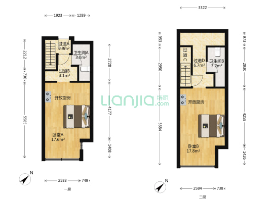盈都新天地 2室0厅2卫 41平方