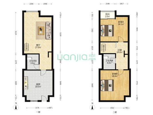 森茂汽车城市广场 2室1厅2卫 58平方
