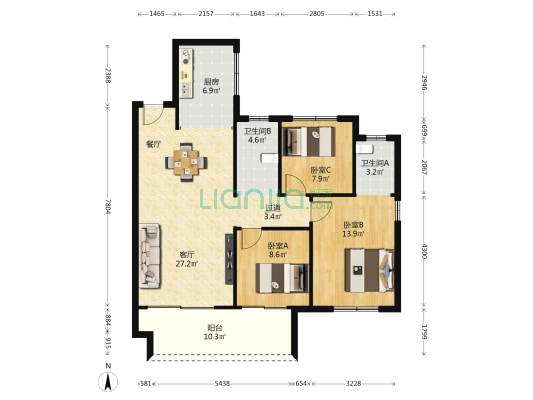 永威•梅隆樾 3室1厅2卫 119平方