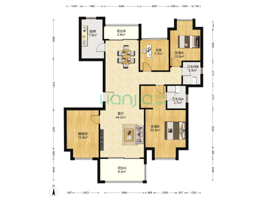 中旅狮山名门 3室1厅2卫 142平方