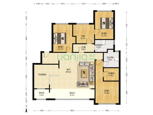 保利堂悦薇园 4室1厅2卫 140平方