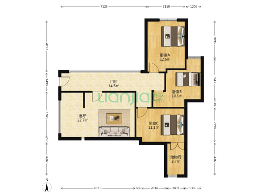 友和大厦 3室1厅0卫 160平方