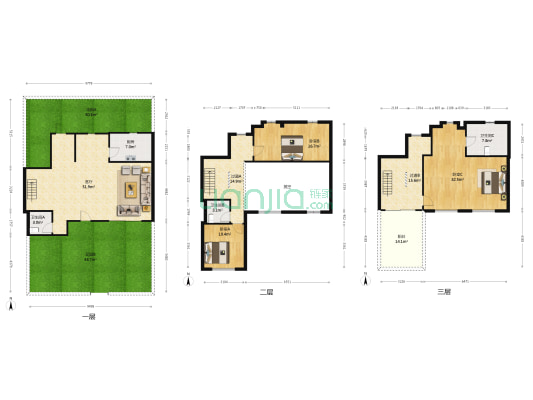 泷景花园别墅 3室1厅3卫 189平方