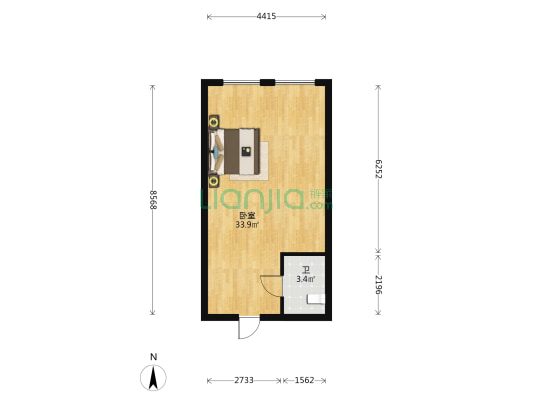 千缘财富星座 1室0厅1卫 50平方