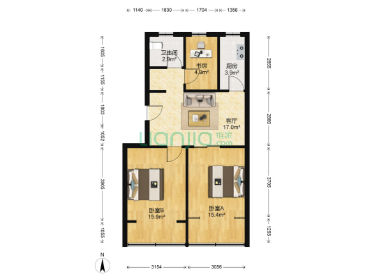 人民路19号（萧山区） 3室1厅1卫 71平方