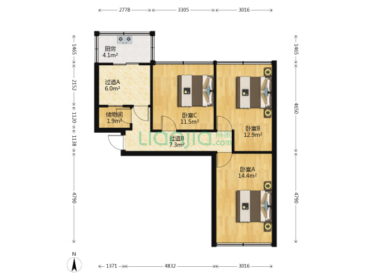 金地金顺嘉园 3室0厅0卫 72平方