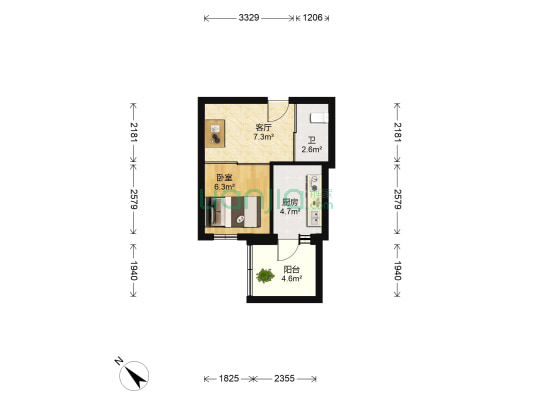 南勋小区（新阳小区） 1室1厅1卫 30平方