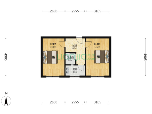 中国地理工程力学研究所家属区 2室0厅1卫 52平方