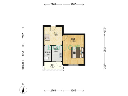 永安街37号 1室1厅1卫 39平方