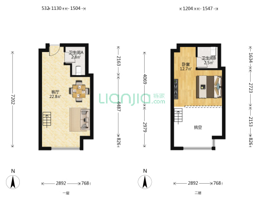 明园中心 1室1厅2卫 43平方