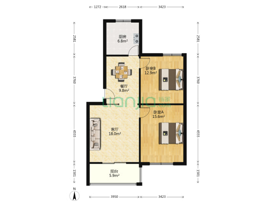 紫东河 2室2厅0卫 92平方