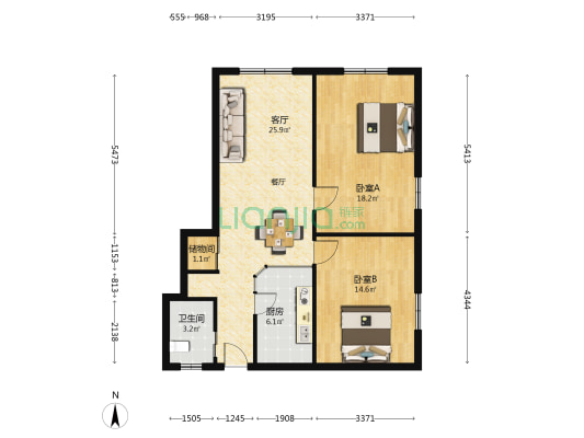 康定路865号 2室1厅1卫 97平方