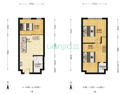 钱隆奥体城 3室1厅2卫 43平方