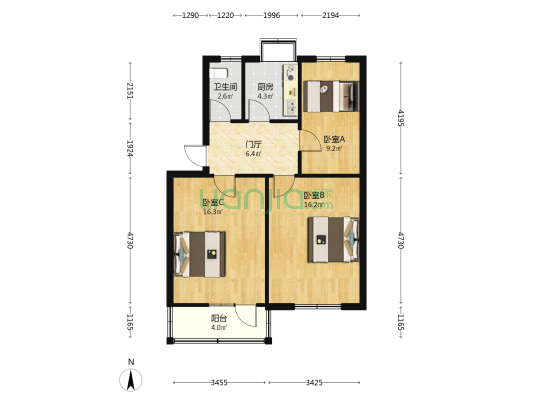 展后街6号院 3室0厅1卫 66平方
