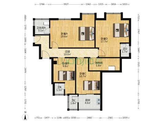 新荣苑 4室0厅4卫 129平方