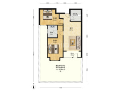 此房一层带小院 配套设施齐全 交通便利。-涿州鹏渤·印象城户型图