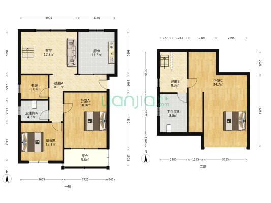 东溪街 4室1厅2卫 98平方