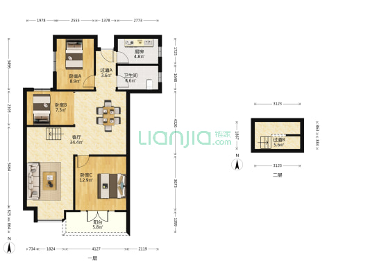 正荣悦玺 3室1厅1卫 123平方