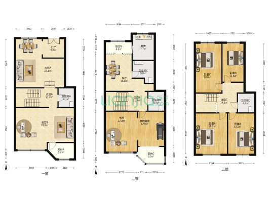 亚麦花园 6室3厅4卫 300平方