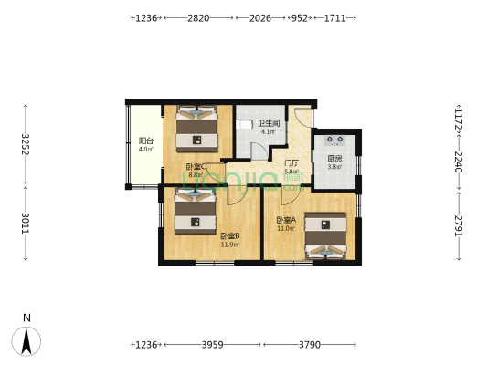 东镇小区 3室0厅1卫 79平方