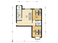德信公园北侧，南北通透两居室 中间楼层 满二-涿州翡翠滨江户型图