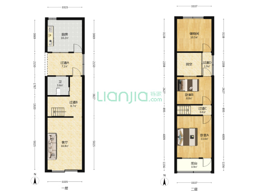 仪门村 2室1厅1卫 93平方