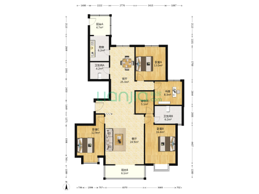 奥龙湾 4室2厅2卫 180平方