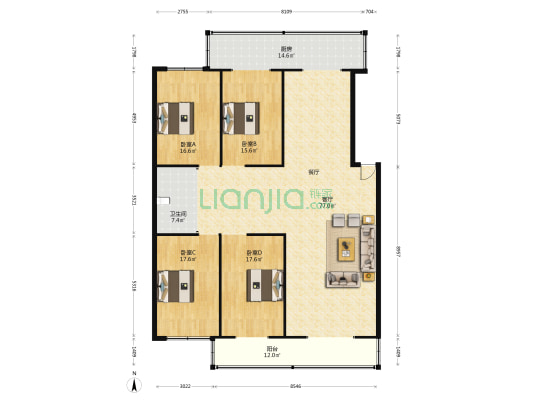 远方超市楼 4室1厅1卫 210平方