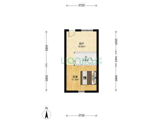 北街30号 1室1厅1卫 30平方