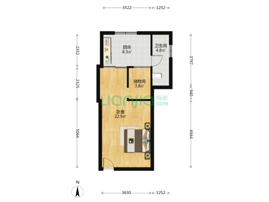 纺织街81号 1室0厅1卫 103平方