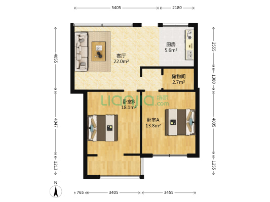 乐商小区 2室1厅0卫 85平方