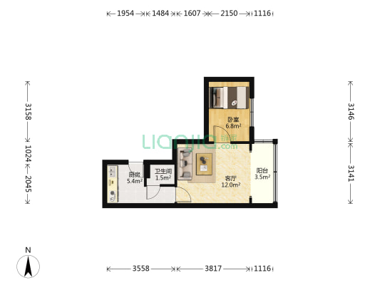 芷江中路459弄 1室1厅1卫 35平方