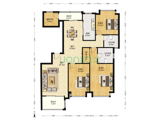 第九城市(一期) 3室2厅2卫 178平方