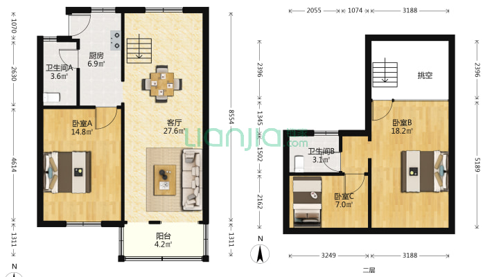 悬桥巷散盘二手房实景图