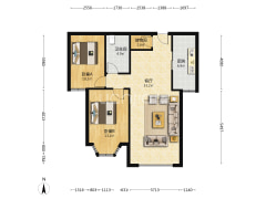 钻石广场 2室2厅 南-涿州钻石广场户型图