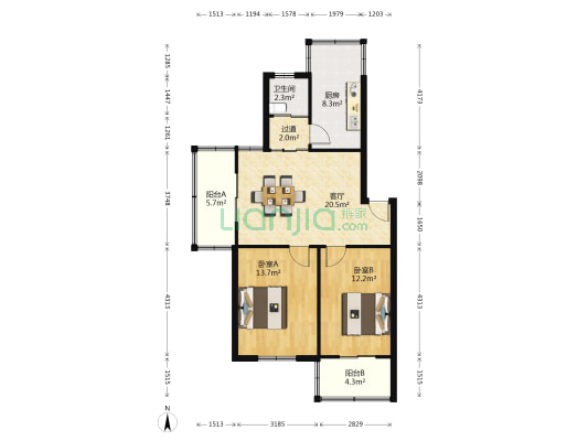 东林小区 2室1厅1卫 81平方
