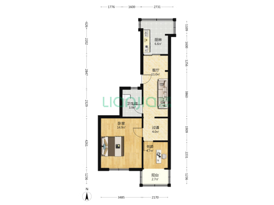 水安公司 2室1厅1卫 56平方