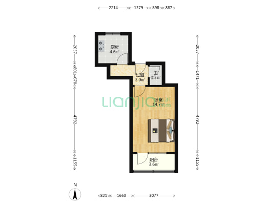 鞍山二路9-11号  1室0厅1卫 35平方