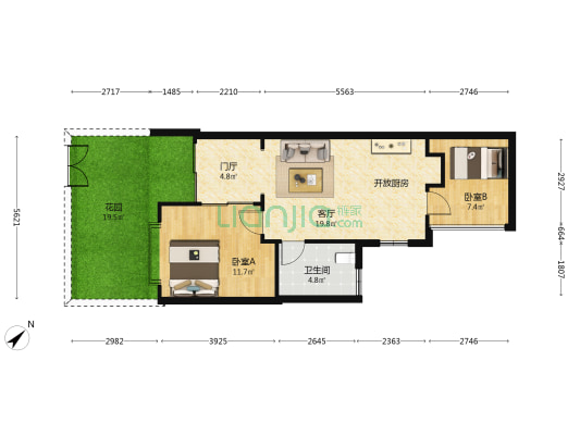 申亚翡翠谷 2室1厅1卫 60平方