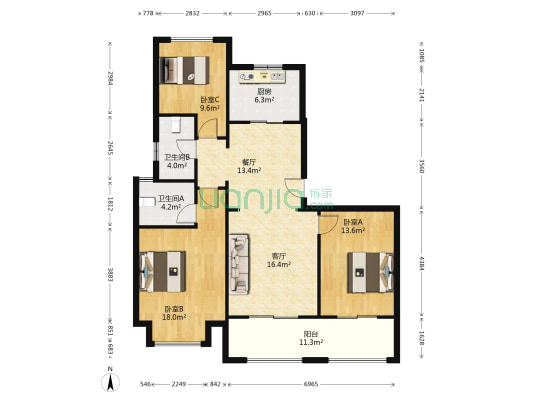 公馆1895 3室2厅2卫 117平方