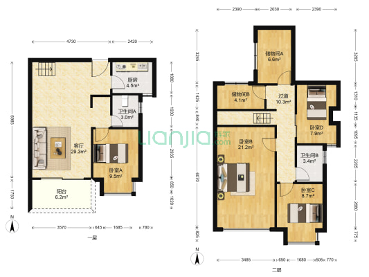 保利阳光城翡丽公园 4室1厅2卫 133平方