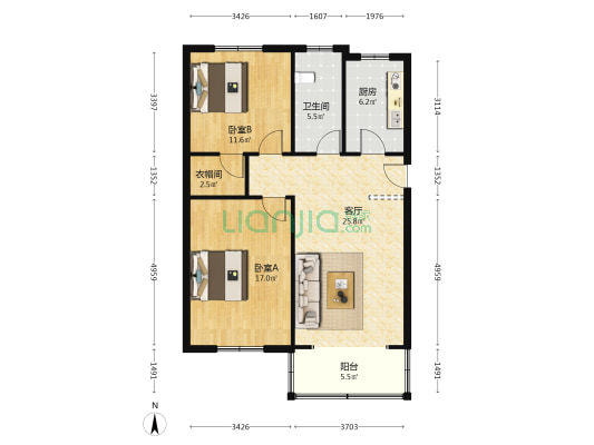 万安路974号 2室1厅1卫 92平方