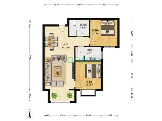 甘肃省疾病预防控制中心家属院 2室1厅1卫 90平方
