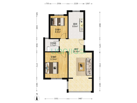 白沙上苑 2室1厅1卫 75平方