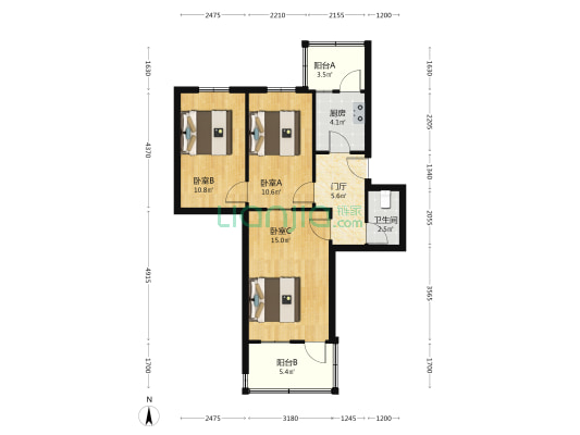 山大路191号 3室0厅1卫 71平方