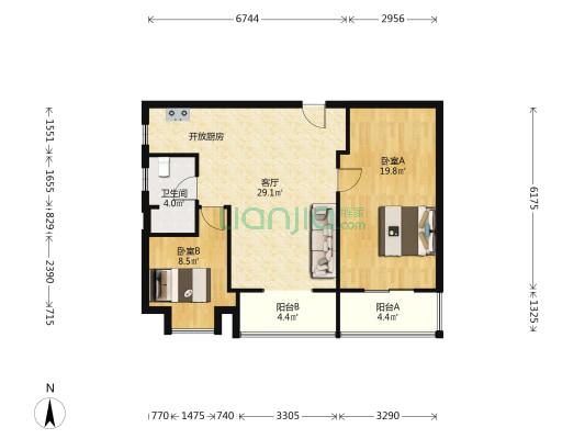 交通小区 2室1厅1卫 92平方