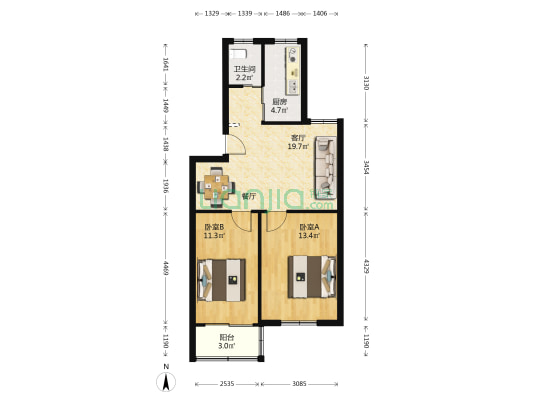 西苑小区 2室1厅1卫 67平方